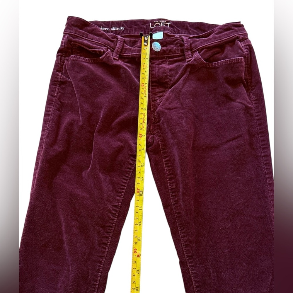Ann Taylor LOFT Women's Deep Purple Plum Corduroy Modern Skinny Jeans Size 2P - Picture 9 of 16